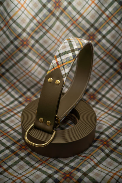 Olive Tartan Velvet Collar