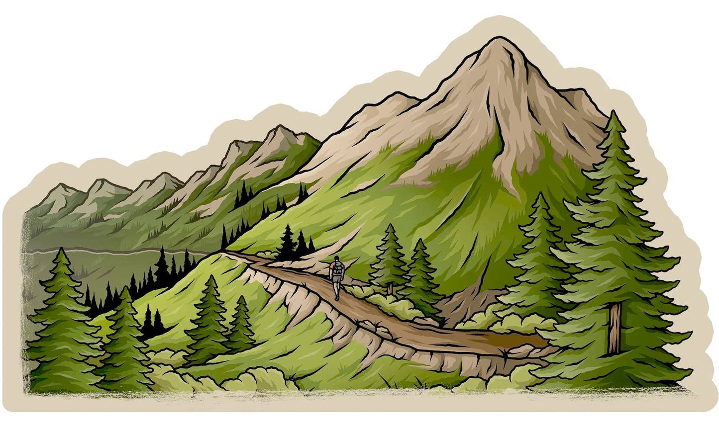 Mountain Hiking Sticker - Trail Decal