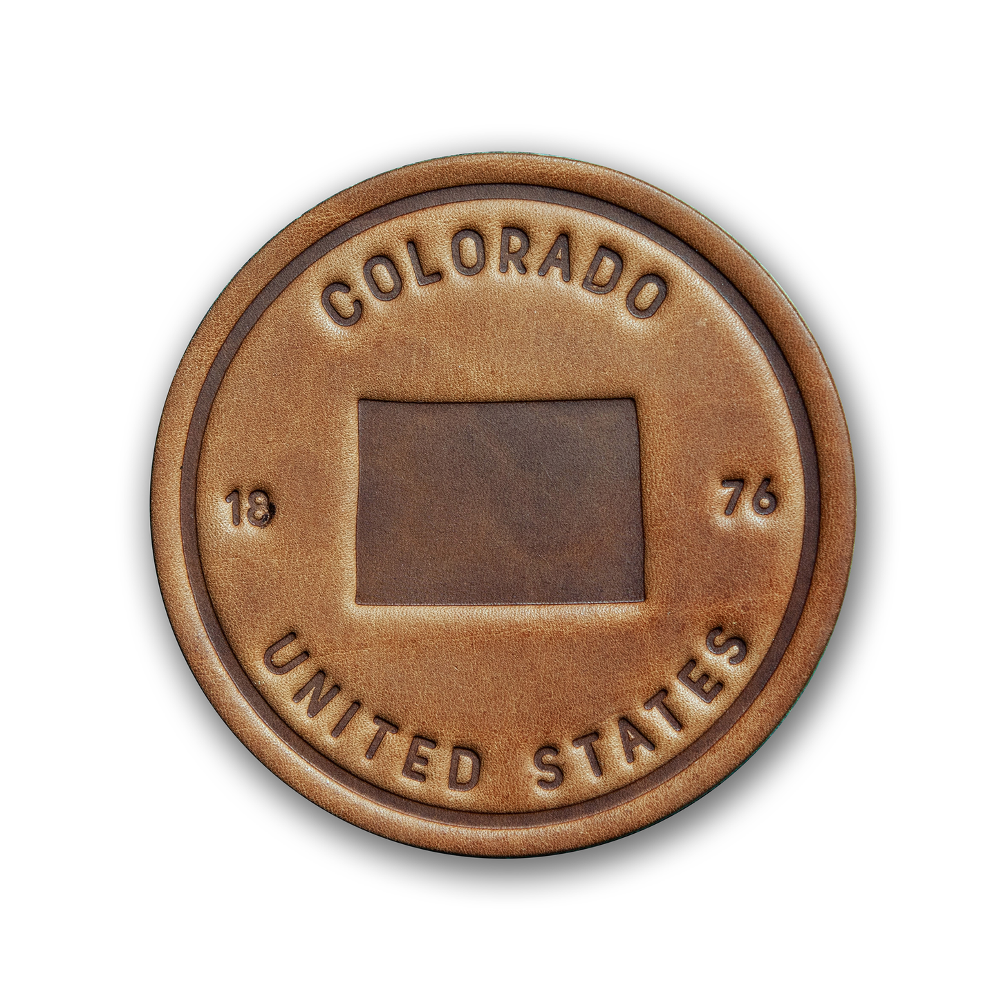 Colorado State Silhouette Leather Coaster